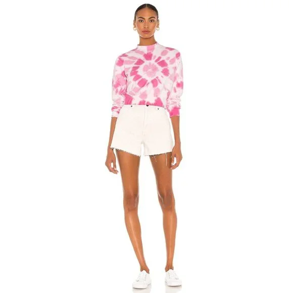 Pam & Gela Medium Tie-Dye Pink & White Cropped Sweatshirt - Picture 2 of 16